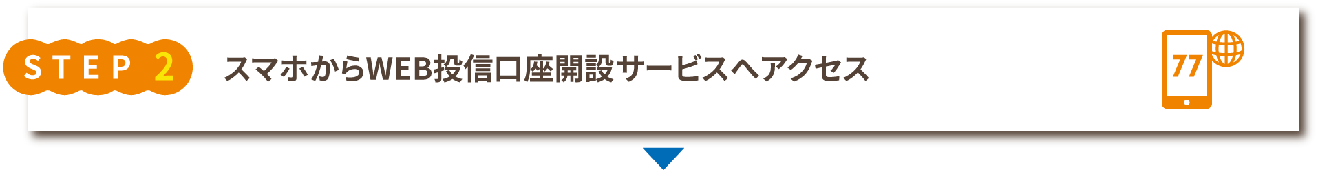 スマホからWEB投信口座開設サービスへアクセス