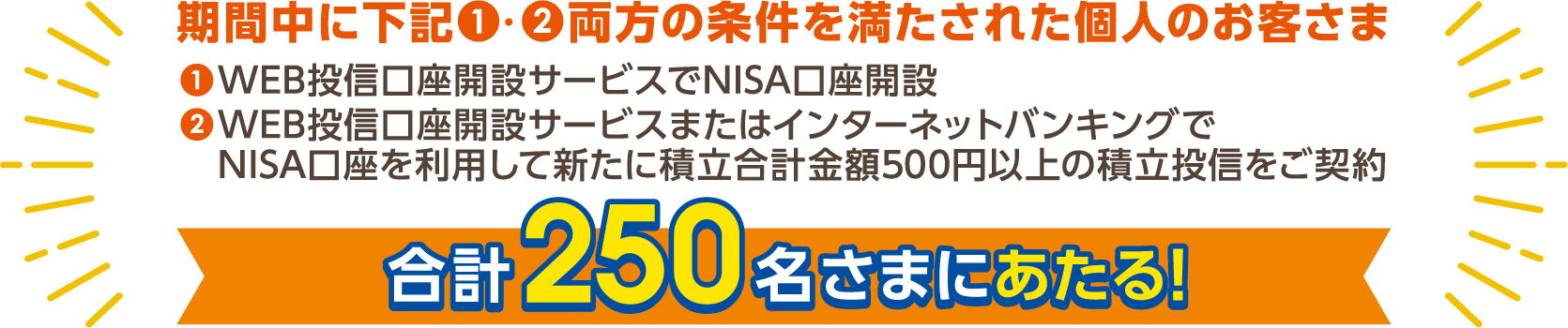 合計250名様に当たる