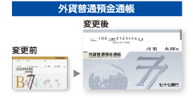 外貨普通預金通帳 変更前→変更後