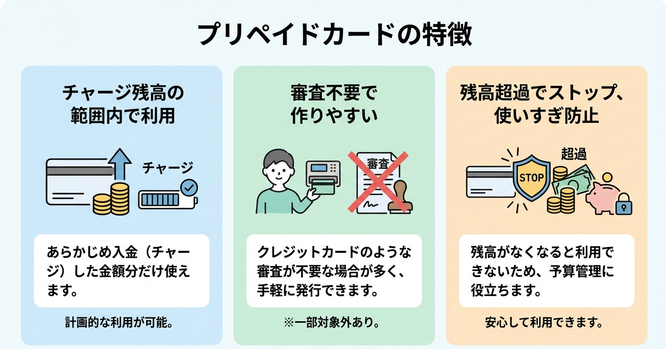 プリペイドカードの特徴